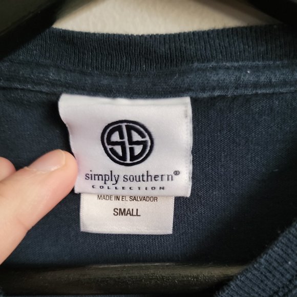 Simply Southern Shirt Womens Small Blue Gold God Is My Arrow Preppy Ladies B68 - Picture 7 of 9